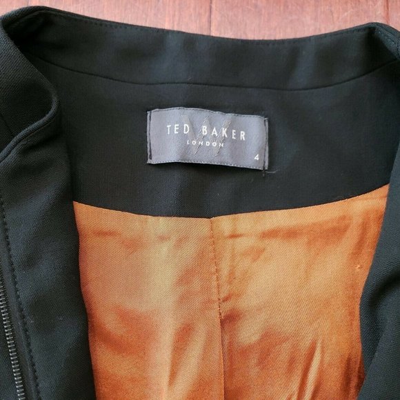 Ted Baker Black Linen Zip Coat- Career Executive - Picture 4 of 9